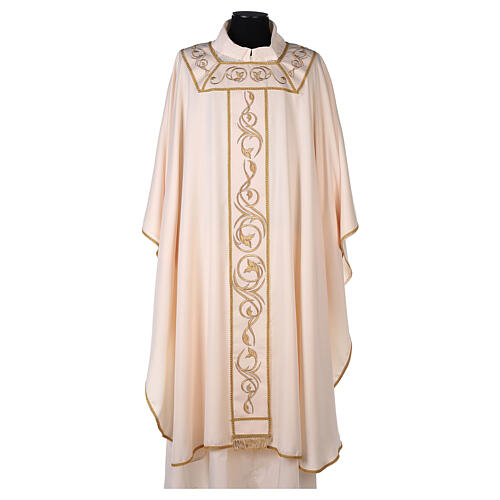 Chasuble with gold embroidered decorations, 100% polyester 7
