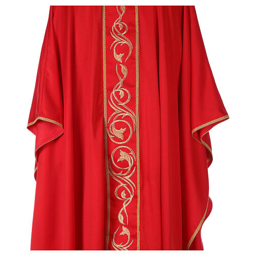 Embroidered chasuble with golden decorations in 100% polyester 4