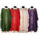 Embroidered chasuble with golden decorations in 100% polyester s1