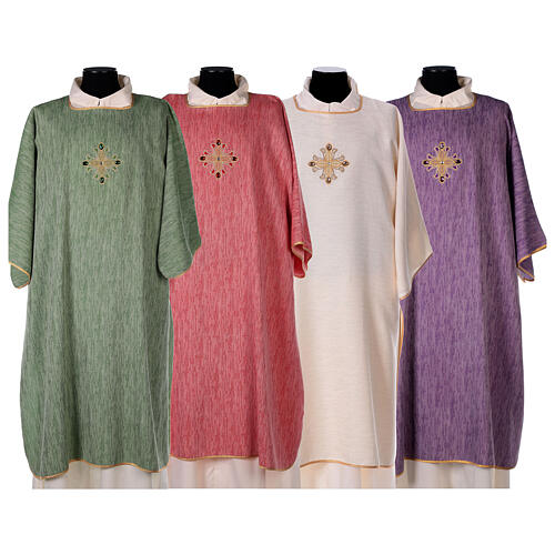 Dalmatic with golden flower and synthetic stones, 100% polyester 1
