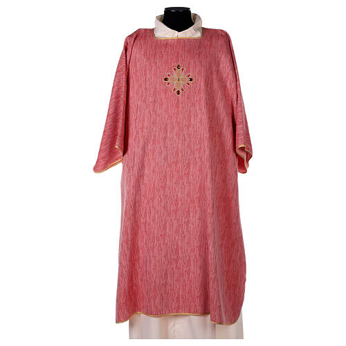 Dalmatic with golden flower and synthetic stones, 100% polyester 4