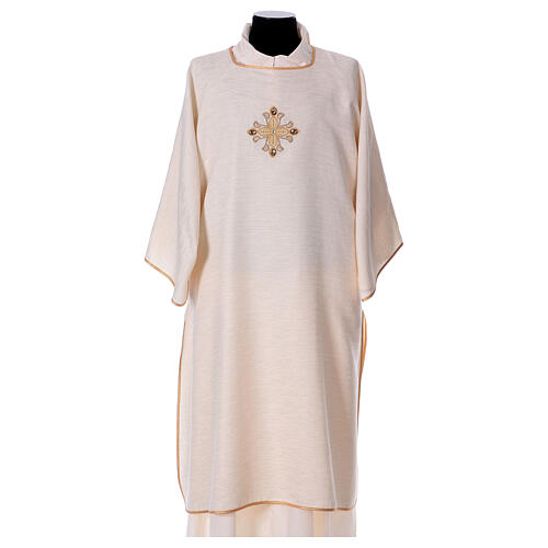 Dalmatic with golden flower and synthetic stones, 100% polyester 6