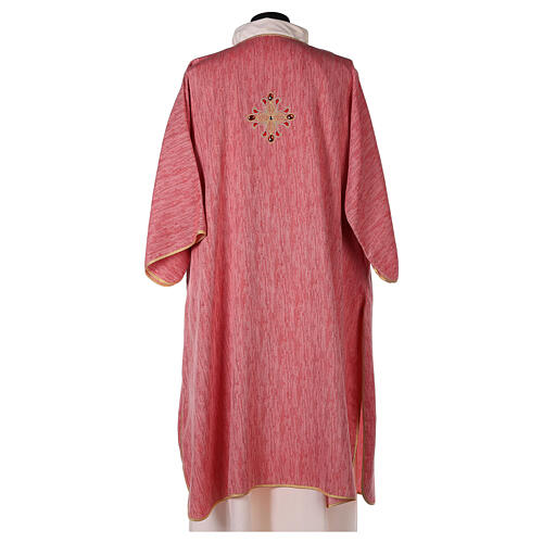 Dalmatic with golden flower and synthetic stones, 100% polyester 9