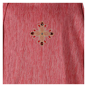 Dalmatic with golden flowers with stones 100% polyester