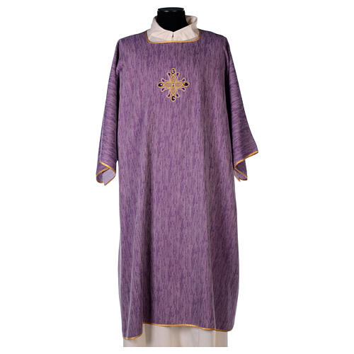 Dalmatic with golden flowers with stones 100% polyester 7