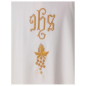 Dalmatik, Rauchmantel und Pluvial: Dalmatik Weintrauben und IHS Schrift 100% Polyester Dalmatik, Rauchmantel und Pluvial: Dalmatik Weintrauben und IHS Schrift 100% Polyester