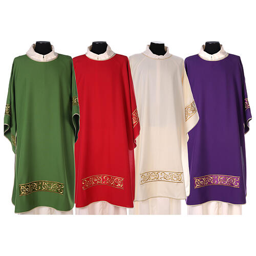 Dalmatic 100% polyester, galloon, gold embroidery Gamma 1