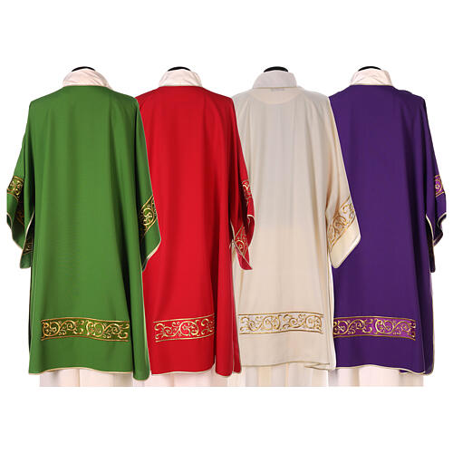 Dalmatic 100% polyester, galloon, gold embroidery Gamma 11