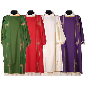 Dalmatic with stole, 100% polyester, cross pattern