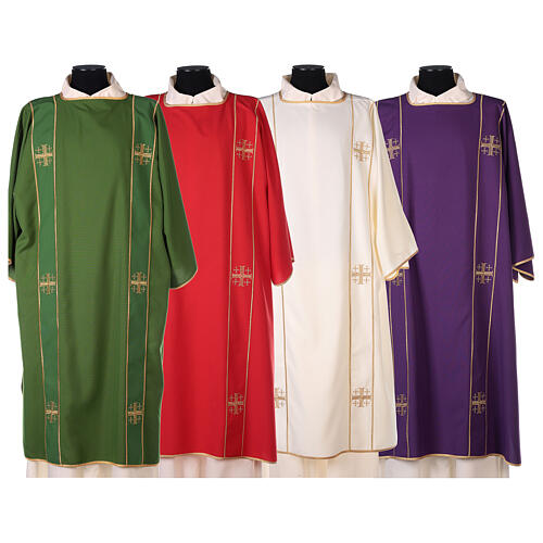 Dalmatic with stole, 100% polyester, cross pattern 1