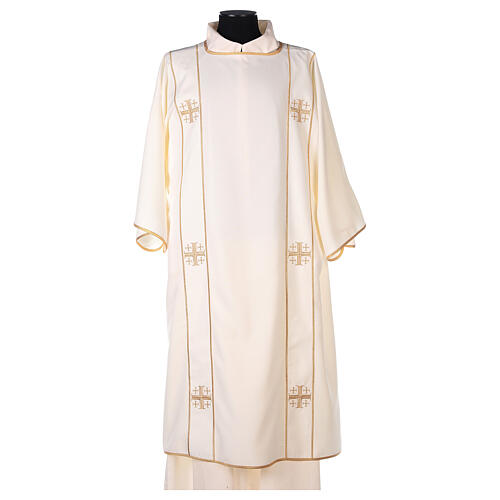 Dalmatic with stole, 100% polyester, cross pattern 6