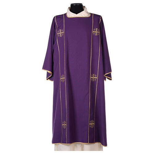 Dalmatic with stole, 100% polyester, cross pattern 7