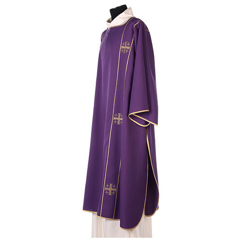 Dalmatic with stole, 100% polyester, cross pattern 8