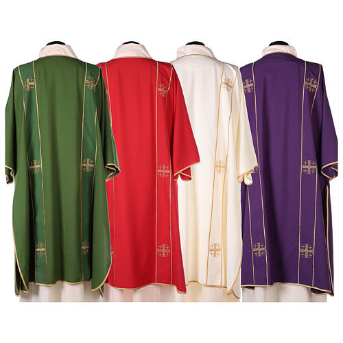 Dalmatic with stole, 100% polyester, cross pattern 10