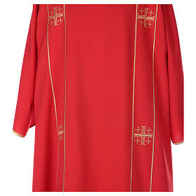 Dalmatic with stole 100% polyester cross decorations