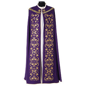 Chapes, Chasubles Romaines, Dalmatiques: Chape brodée avec Swarovski 100% laine 4 couleurs