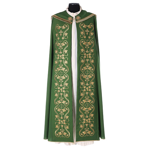 Capa de asperges bordada com strass 100% lã quatro cores litúrgicas 3