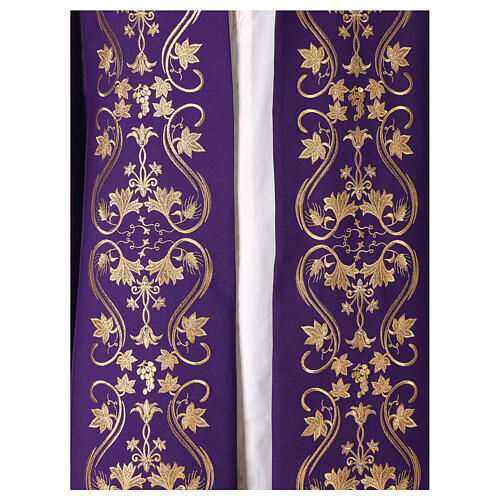 Capa de asperges bordada com strass 100% lã quatro cores litúrgicas 8