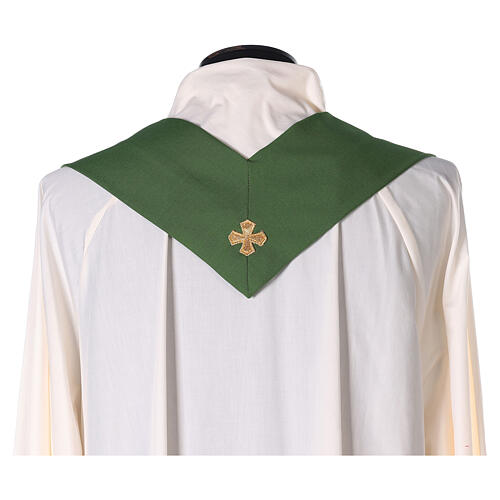 Capa de asperges bordada com strass 100% lã quatro cores litúrgicas 15