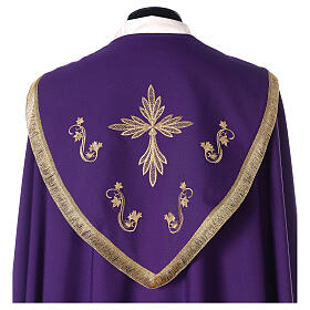 Embroidered priest cope with strass, 100% wool 4 colors