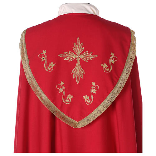 Embroidered priest cope with strass, 100% wool 4 colors 5