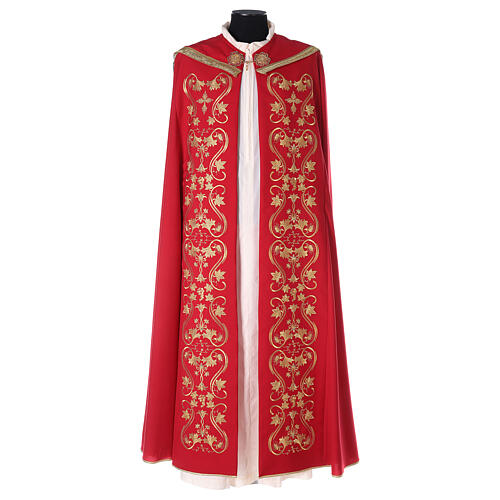 Embroidered priest cope with strass, 100% wool 4 colors 6
