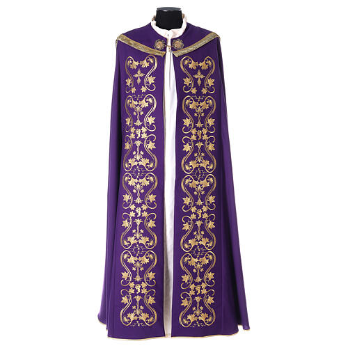 Embroidered priest cope with strass, 100% wool 4 colors 9