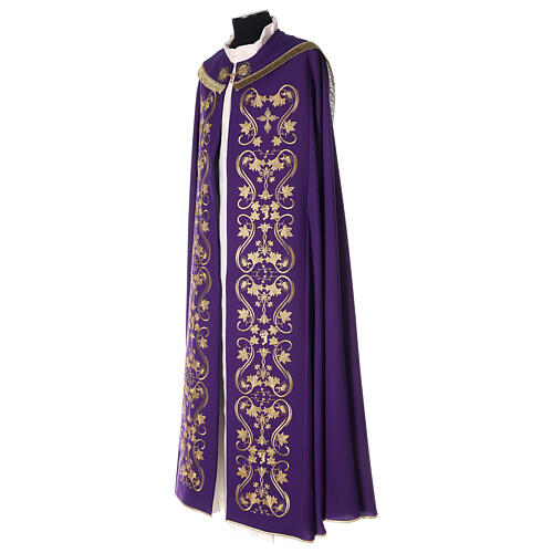 Embroidered priest cope with strass, 100% wool 4 colors 11