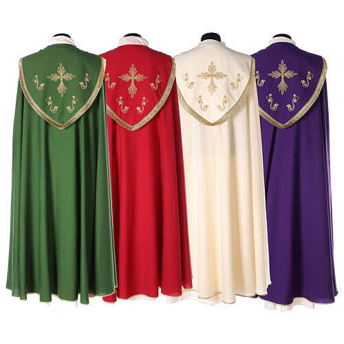 Embroidered priest cope with strass, 100% wool 4 colors 12