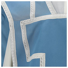 Chasuble romaine mariale mixte coton bleu ciel