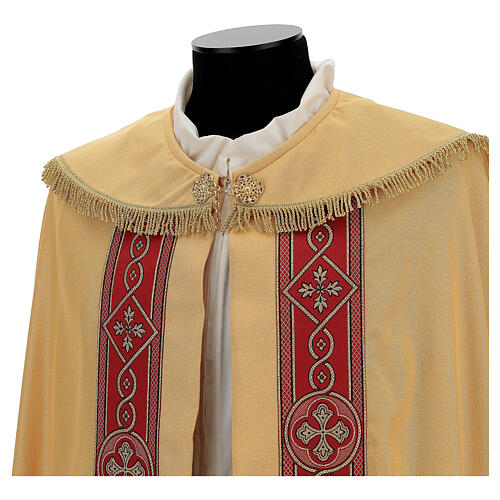 Capa de Asperges dourada tecido lamé poliéster e lã com galões 5