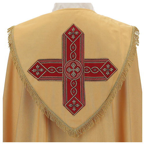 Priest cope in gold lame polyester and wool with gallon applications 2