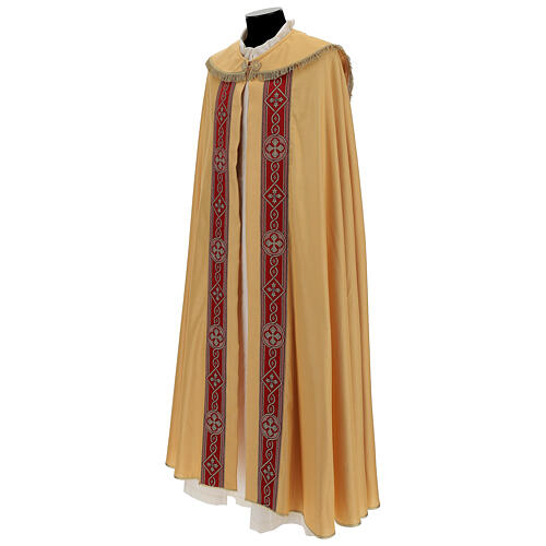 Priest cope in gold lame polyester and wool with gallon applications 4