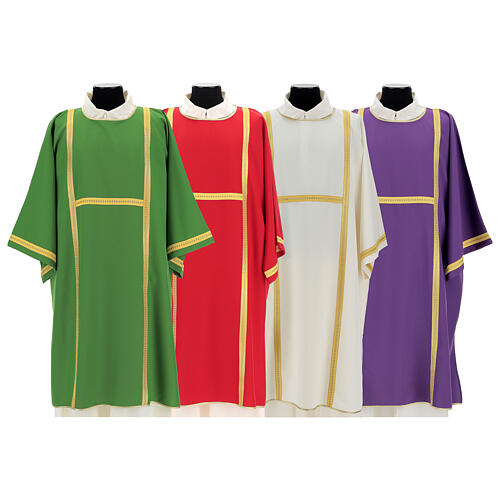 Dalmatic 100% polyester with golden lines 4 colors 1