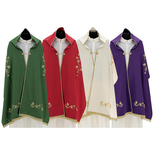 Voile huméral pure laine brodé avec pierres colorées 4 couleurs 3