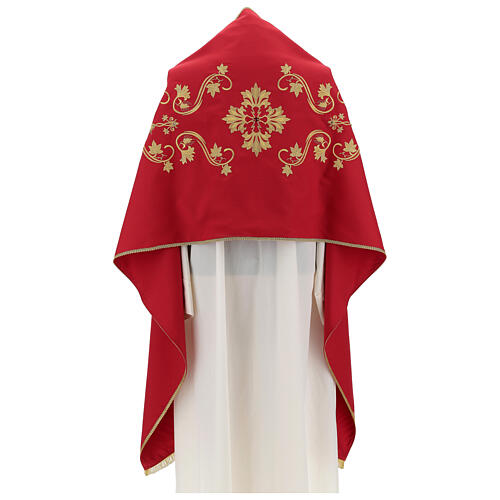 Voile huméral pure laine brodé avec pierres colorées 4 couleurs 5