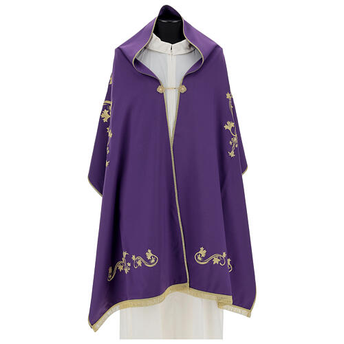 Voile huméral pure laine brodé avec pierres colorées 4 couleurs 10