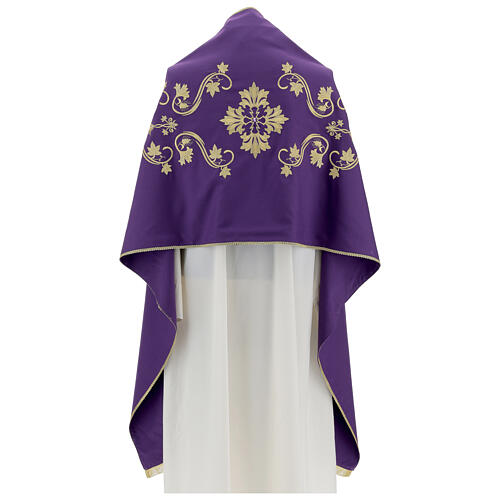 Voile huméral pure laine brodé avec pierres colorées 4 couleurs 11