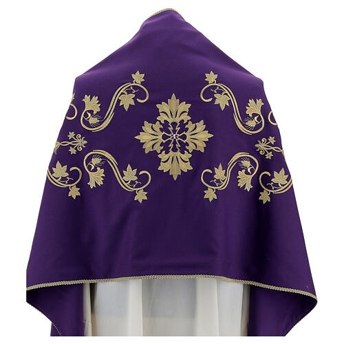 Véu umeral pura lã bordado com pedras quatro cores litúrgicas 12