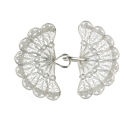 Cope clasp fan with 925 silver filigree 1