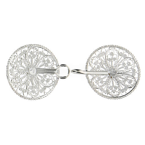Round cope clasp with flower, 800 silver 3
