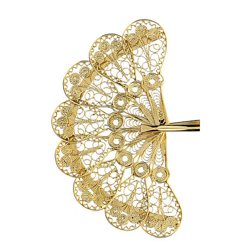 Fan-shaped cope clasp, gold plated 925 silver filigree 2