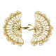 Fan-shaped cope clasp, gold plated 925 silver filigree s1