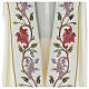 Priest cope in 100% bamboo with ecru floral decorations and fringes Limited Edition s3