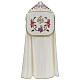 Priest cope in 100% bamboo with ecru floral decorations and fringes Limited Edition s6