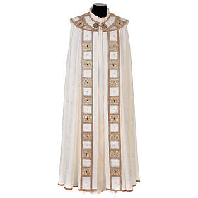 Cope of acetate and viscose, strass, golden passementerie and crosses Gamma