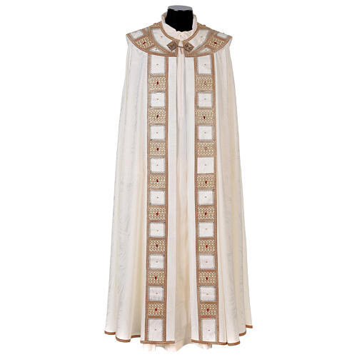 Cope of acetate and viscose, strass, golden passementerie and crosses Gamma 1