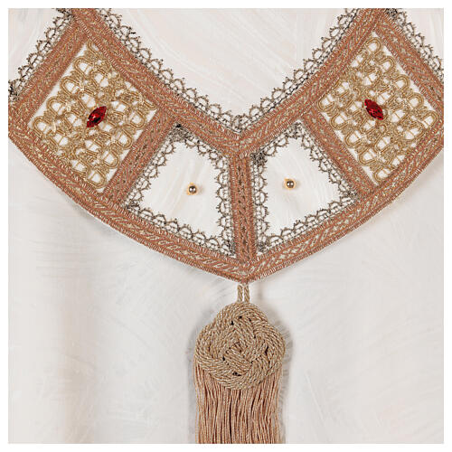 Cope of acetate and viscose, strass, golden passementerie and crosses Gamma 6