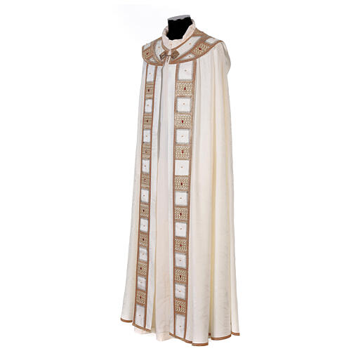 Cope of acetate and viscose, strass, golden passementerie and crosses Gamma 7