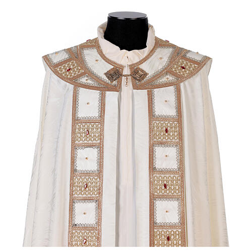 Cope of acetate and viscose, strass, golden passementerie and crosses Gamma 8